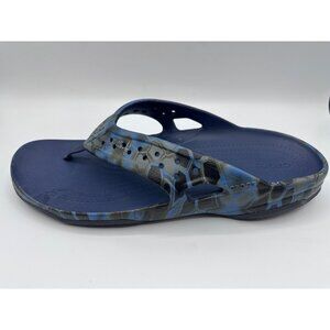 Crocs Classic Navy/Blue Hex Camo Flip Flops M8/W10 Lightweight Casual Sandals
